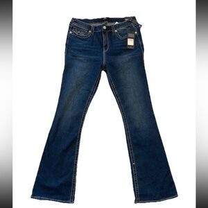 NEW True Religion Flap bootcut woman’s 34 Medium rise dark wash shivering Jeans